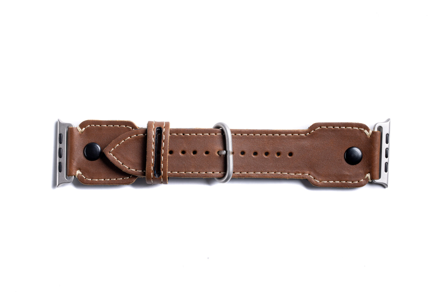Burton Goods Apple Watch Band Bourbon / Titanium The Pilot Leather Strap For Apple Watch and Watch Ultra