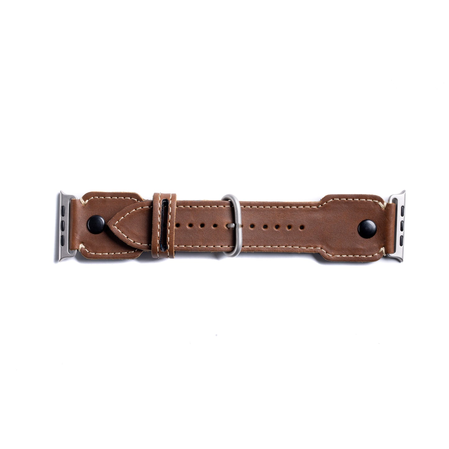 Burton Goods Apple Watch Band Bourbon / Titanium The Pilot Leather Strap For Apple Watch and Watch Ultra
