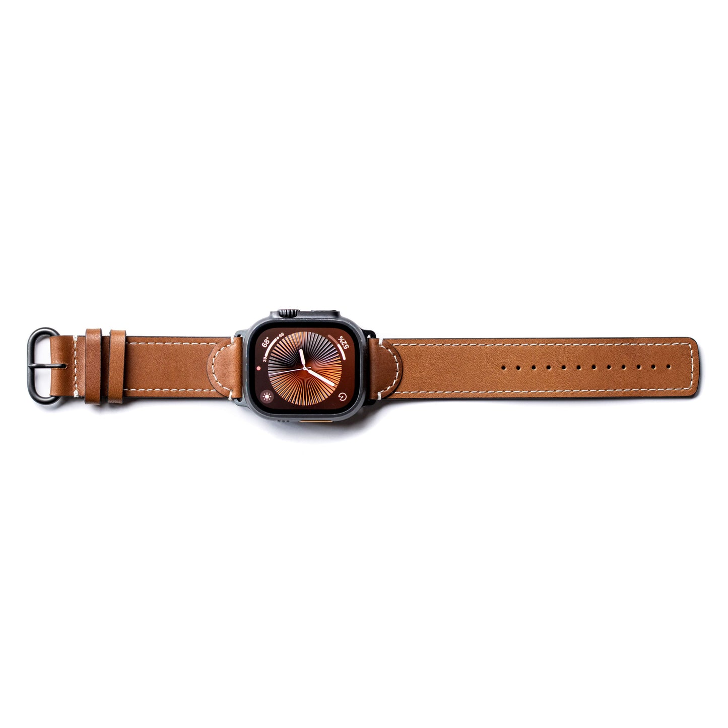Burton Goods Apple Watch Band Bourbon / Black Stainless Steel Ultra Leather Band For Apple Watch