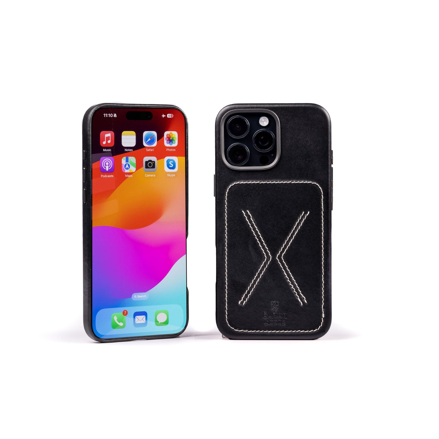 Burton Goods iPhone Case Onyx Black Heritage Leather Case For iPhone 16 Pro