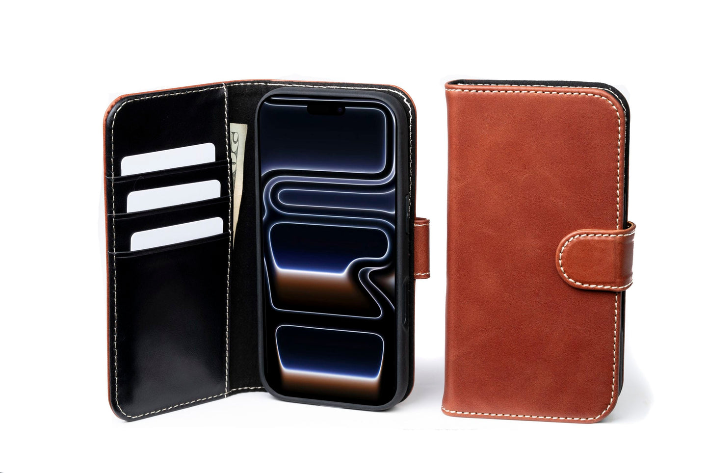 Burton Goods iPhone Case Deep Amber Modern Pocket Book Wallet Case For iPhone 17 Pro