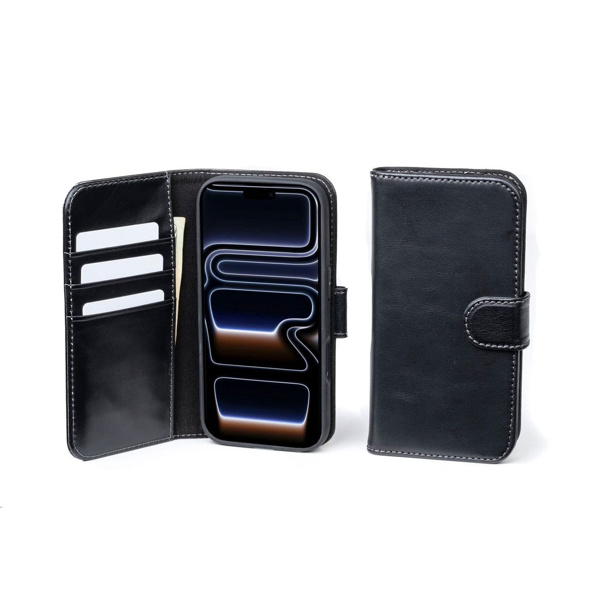 Burton Goods iPhone Case Onyx Black Modern Pocket Book Wallet Case For iPhone 17 Pro