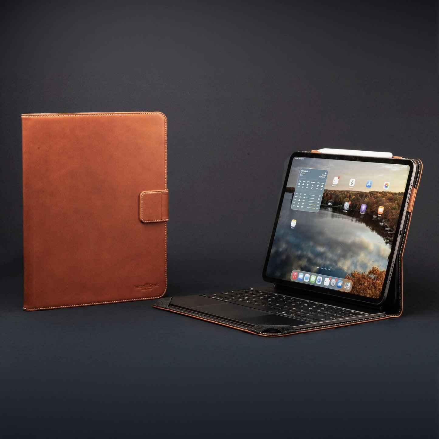 Burton Goods LLC iPad Case Aged Amber Limited Edition: Magic Keyboard Leather Case iPad Air 13