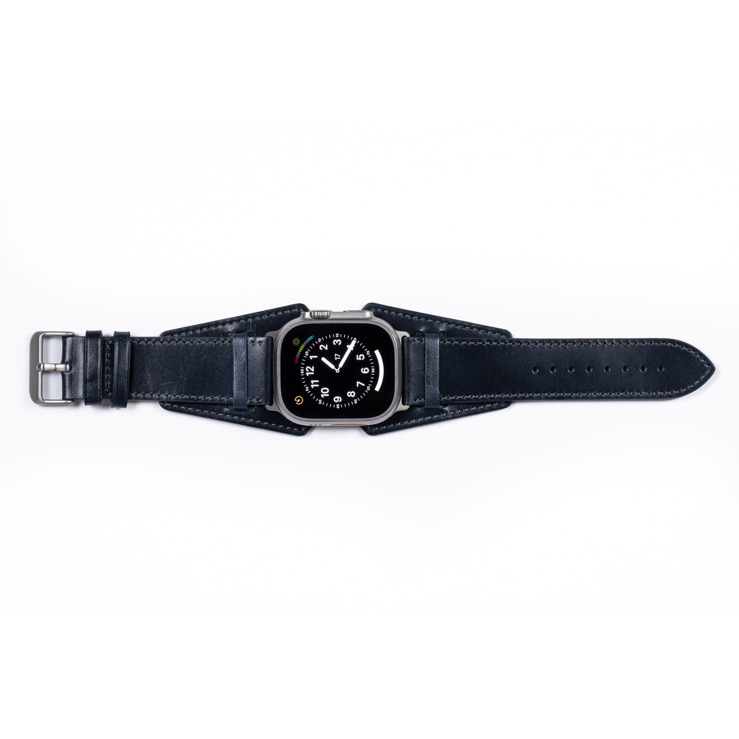 Burton Goods Watch Band Deep Sea Blue / Stainless Steel Slim Logan Leather Cuff