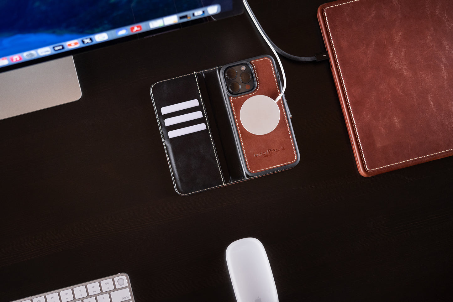 Modern Pocket Book Wallet Case For iPhone 15 Pro