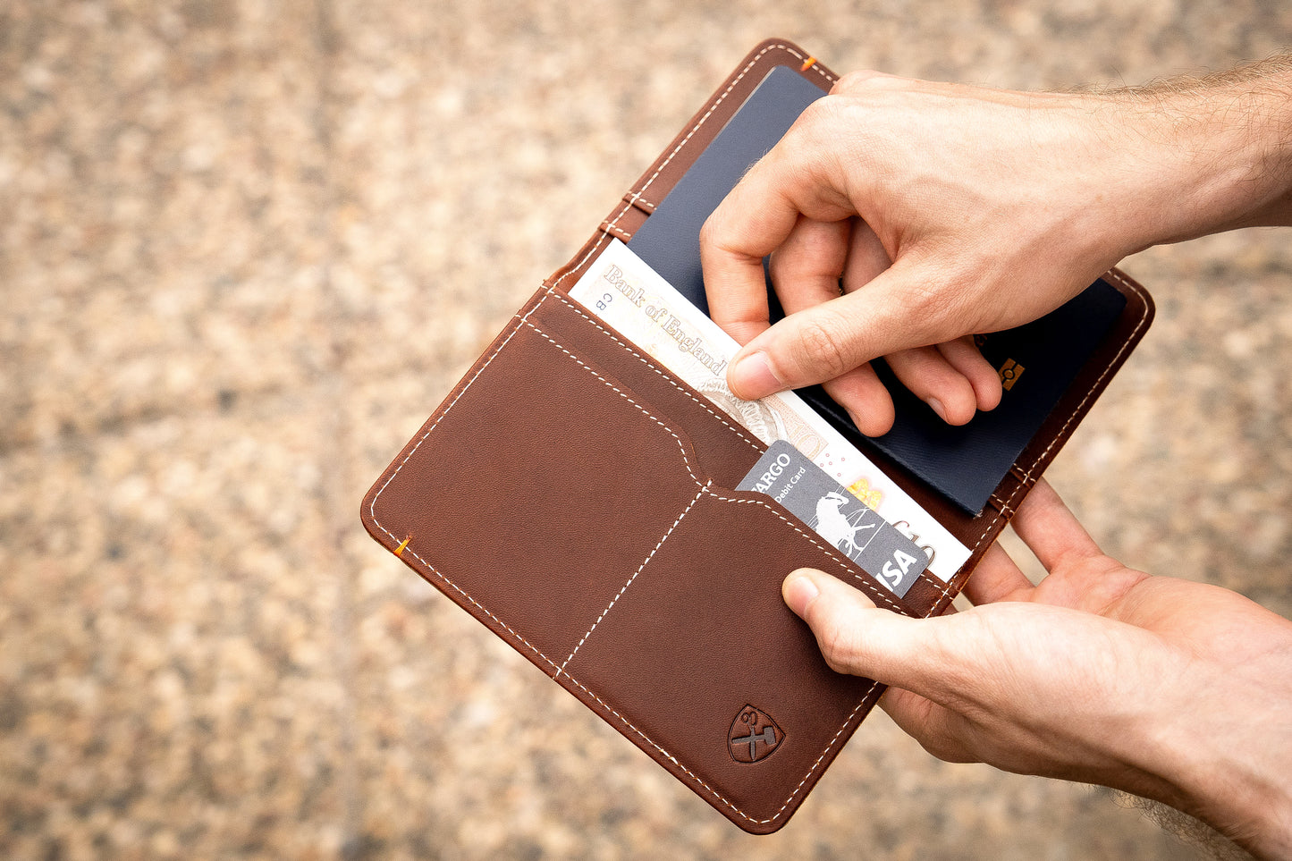 Slim Passport Leather Wallet