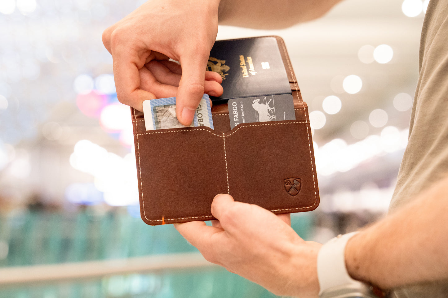 Slim Passport Leather Wallet