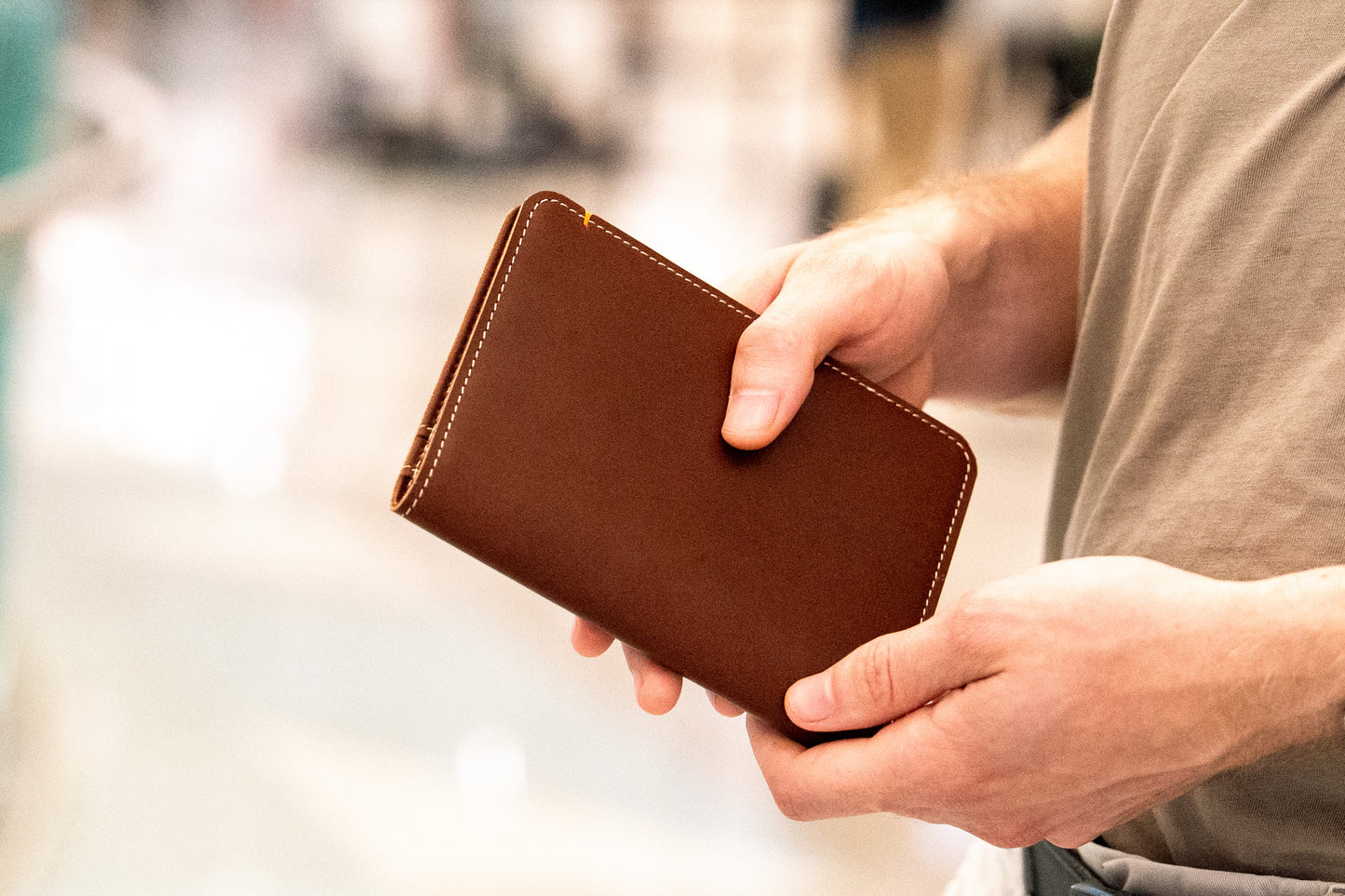 Slim Passport Leather Wallet