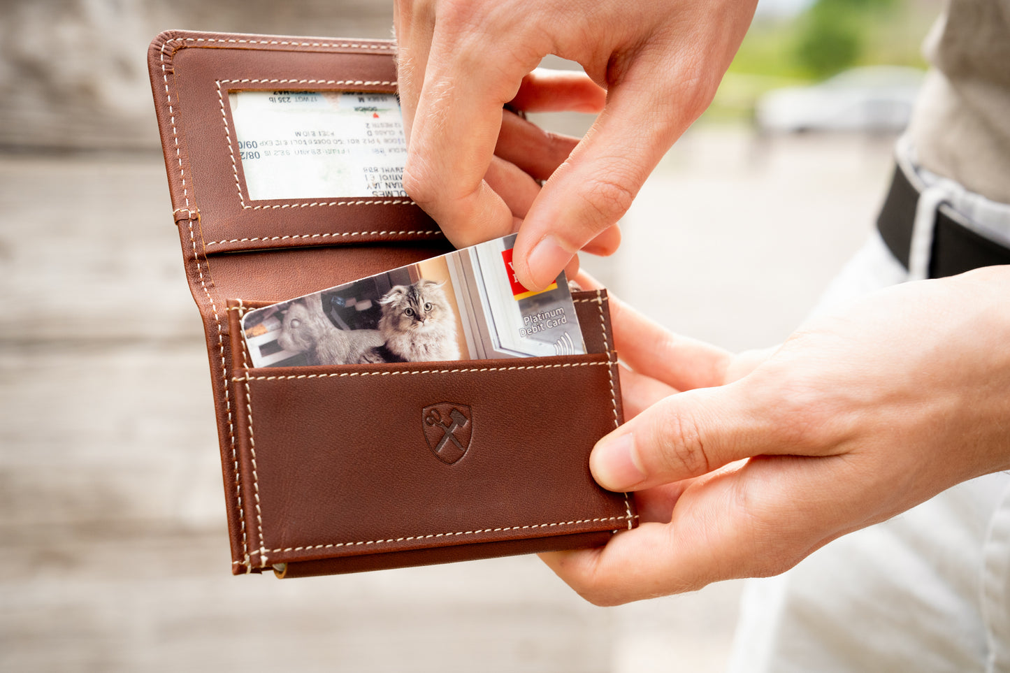 Ultra Compact Bi-Fold Leather Wallet