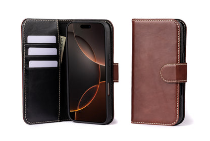 Modern Pocket Book Wallet Case For iPhone 16 Pro