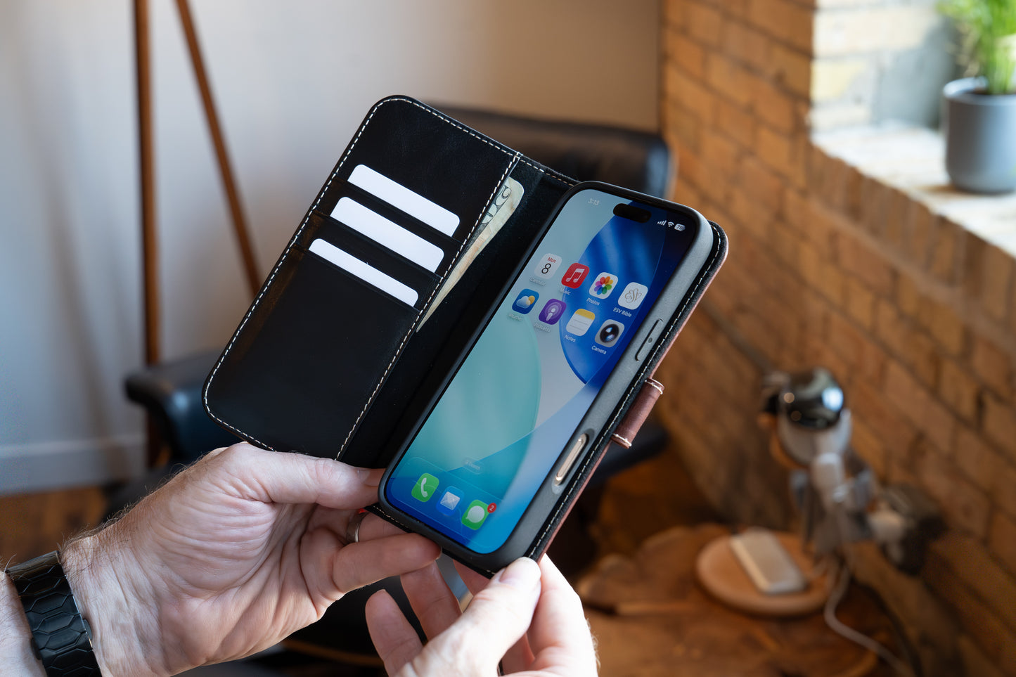 Modern Pocket Book Wallet Case For iPhone 17 Pro Max