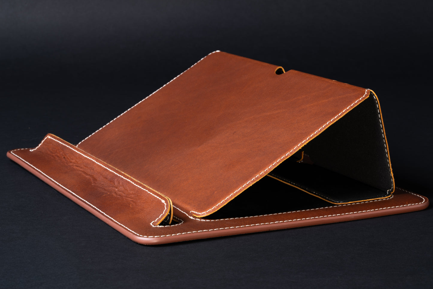 Travel And Desk Leather Laptop Stand