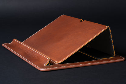 Travel And Desk Leather Laptop Stand