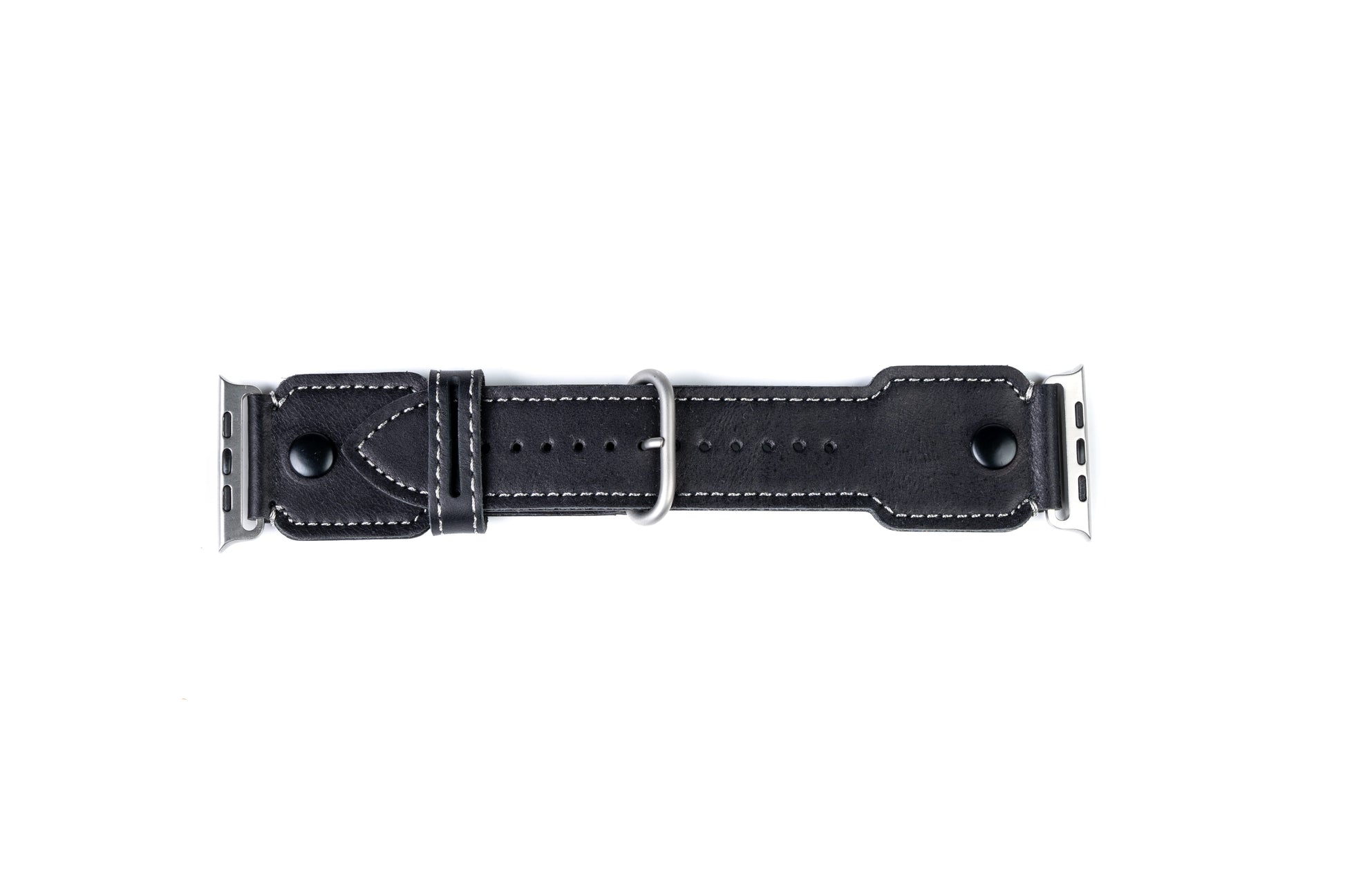 Burton Goods Apple Watch Band Onyx Black / Titanium The Pilot Leather Strap For Apple Watch and Watch Ultra