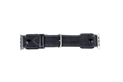 Burton Goods Apple Watch Band Onyx Black / Titanium The Pilot Leather Strap For Apple Watch and Watch Ultra