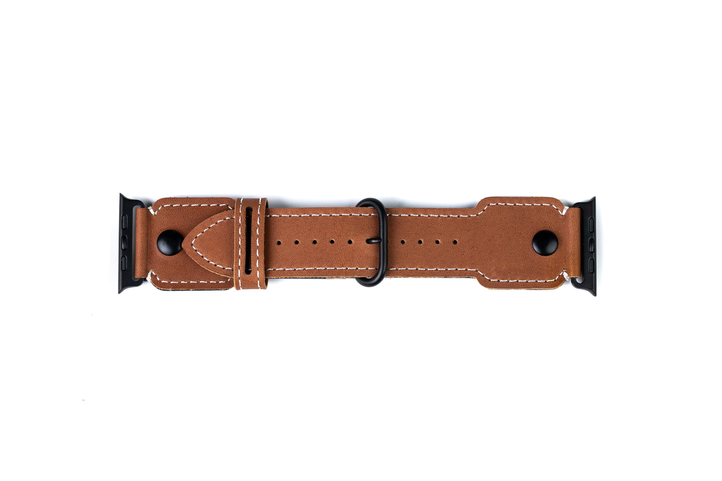 Burton Goods Apple Watch Band Bourbon / Black The Pilot Leather Strap For Apple Watch and Watch Ultra