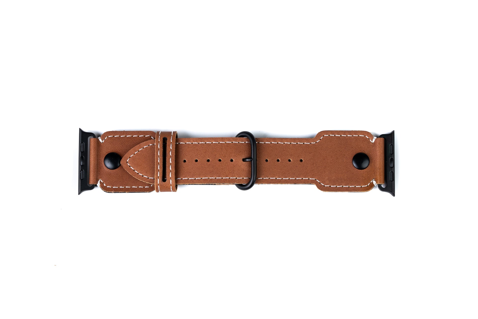 Burton Goods Apple Watch Band Bourbon / Black The Pilot Leather Strap For Apple Watch and Watch Ultra