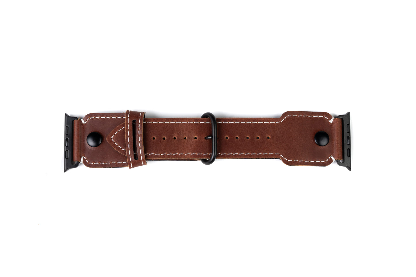 Burton Goods Apple Watch Band Mahogany / Black The Pilot Leather Strap For Apple Watch and Watch Ultra