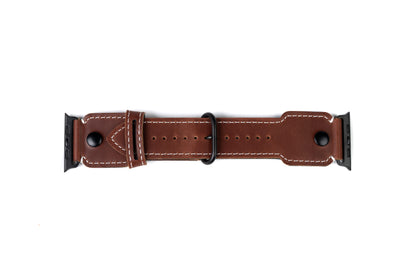 Burton Goods Apple Watch Band Mahogany / Black The Pilot Leather Strap For Apple Watch and Watch Ultra
