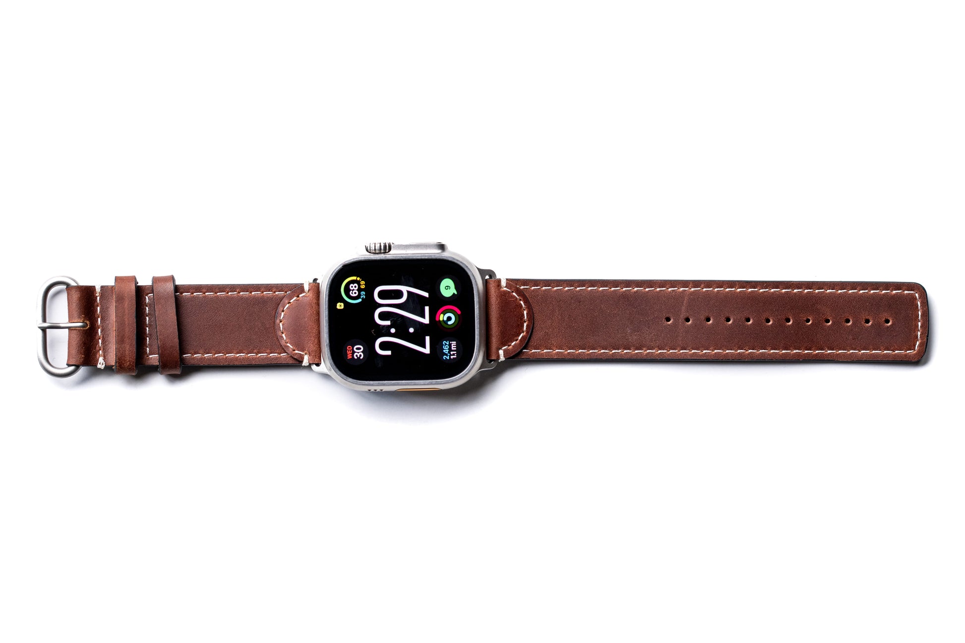 Burton Goods Apple Watch Band Mahogany / Titanium Finish Ultra Leather Band For Apple Watch