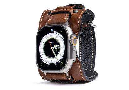 Burton Goods Apple Watch Band Vintage Leather Cuff For Apple Watch
