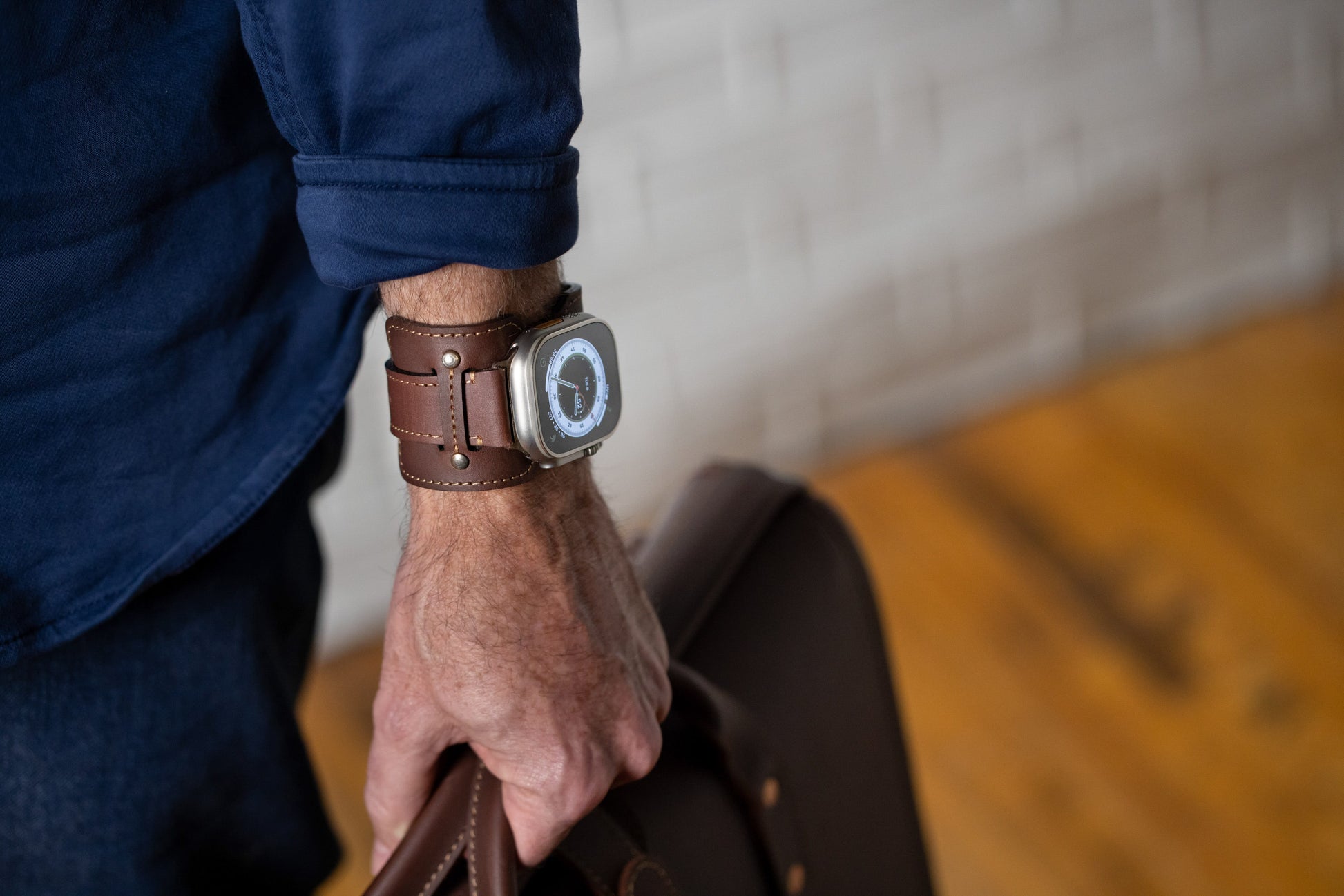 Burton Goods Apple Watch Band Vintage Leather Cuff For Apple Watch