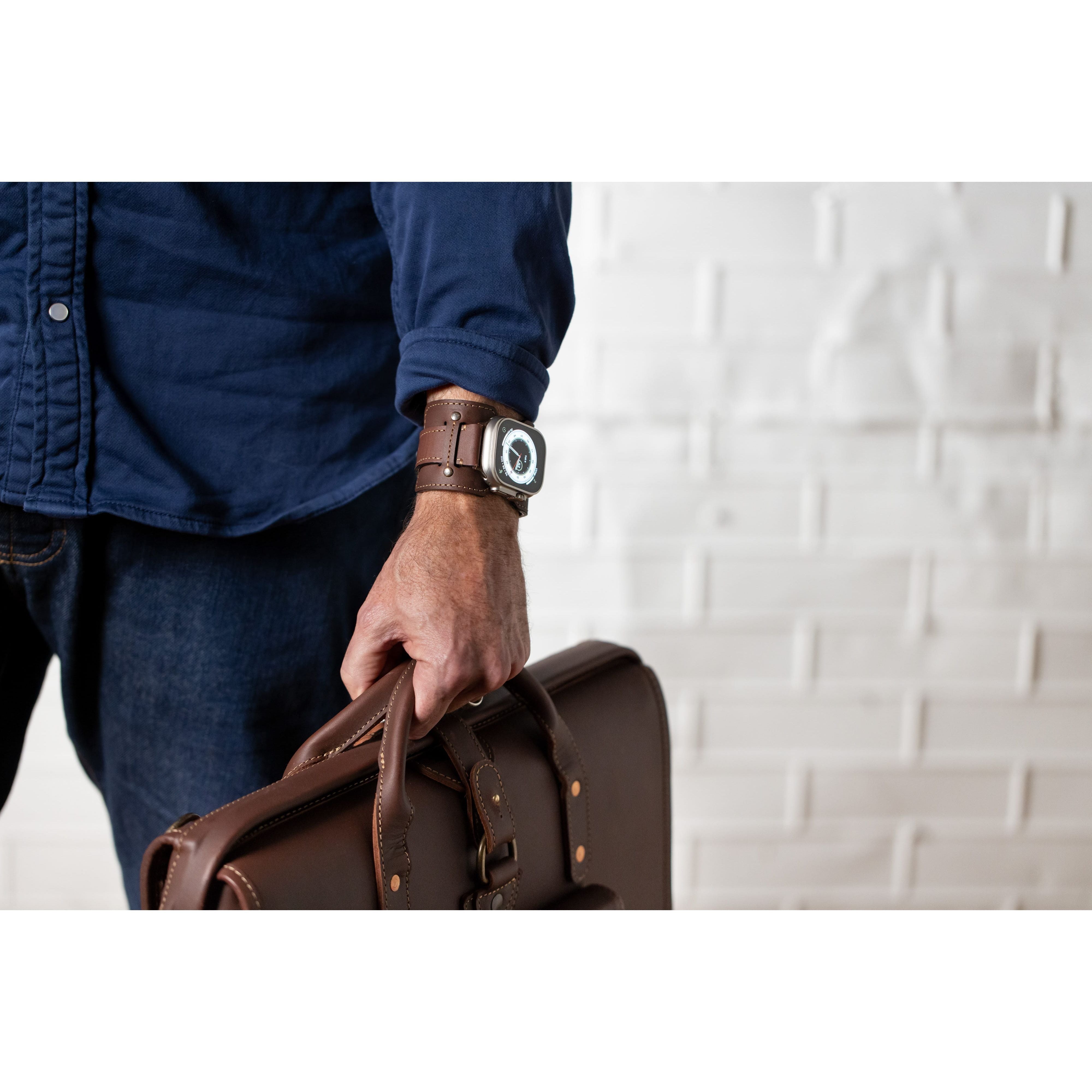 Vintage Leather Cuff For Apple Watch Ultra | Burton Goods – Burton