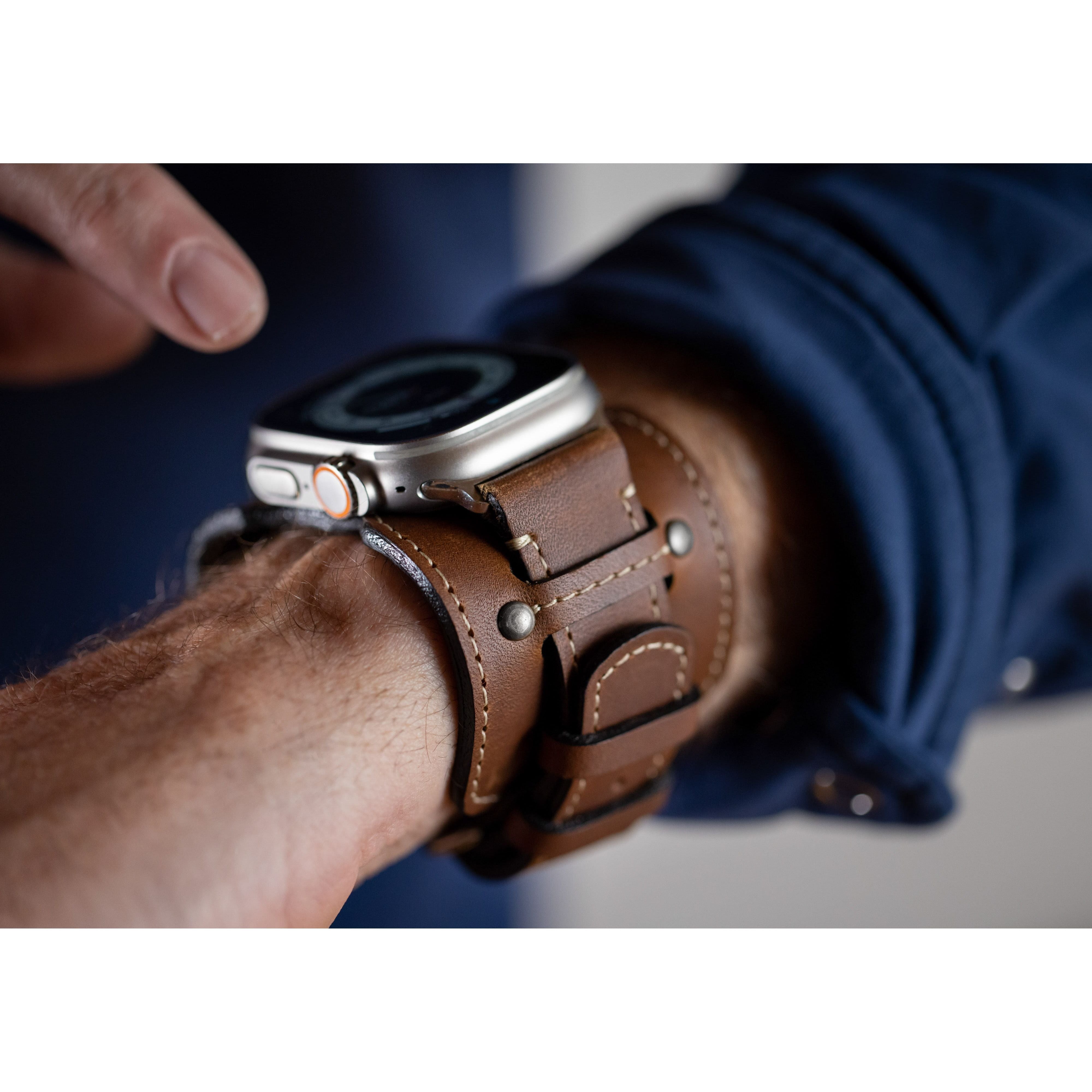 Vintage Leather Cuff For Apple Watch Ultra | Burton Goods – Burton