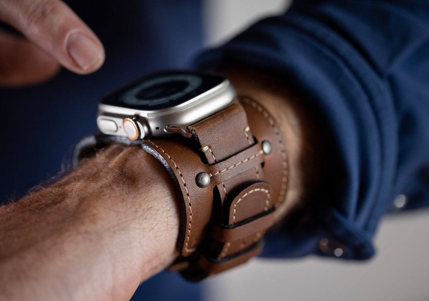 Burton Goods Apple Watch Band Vintage Leather Cuff For Apple Watch