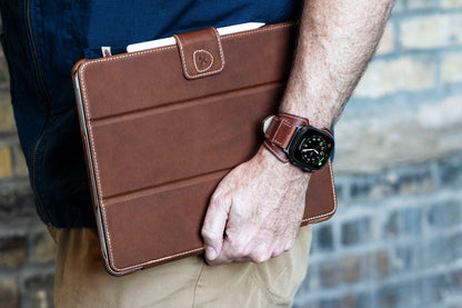 Burton Goods iPad Case Light Mahogany Classic Leather iPad Air 13 Case
