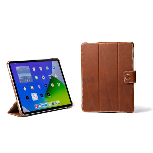 Burton Goods iPad Case Light Mahogany Classic Leather iPad Air 13 Case