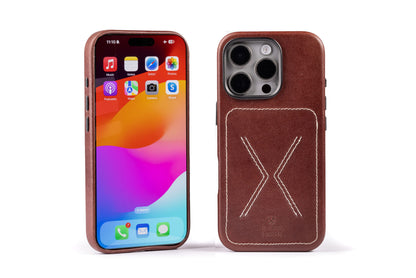 Burton Goods iPhone Case Mahogany Heritage Leather Case For iPhone 16 Pro