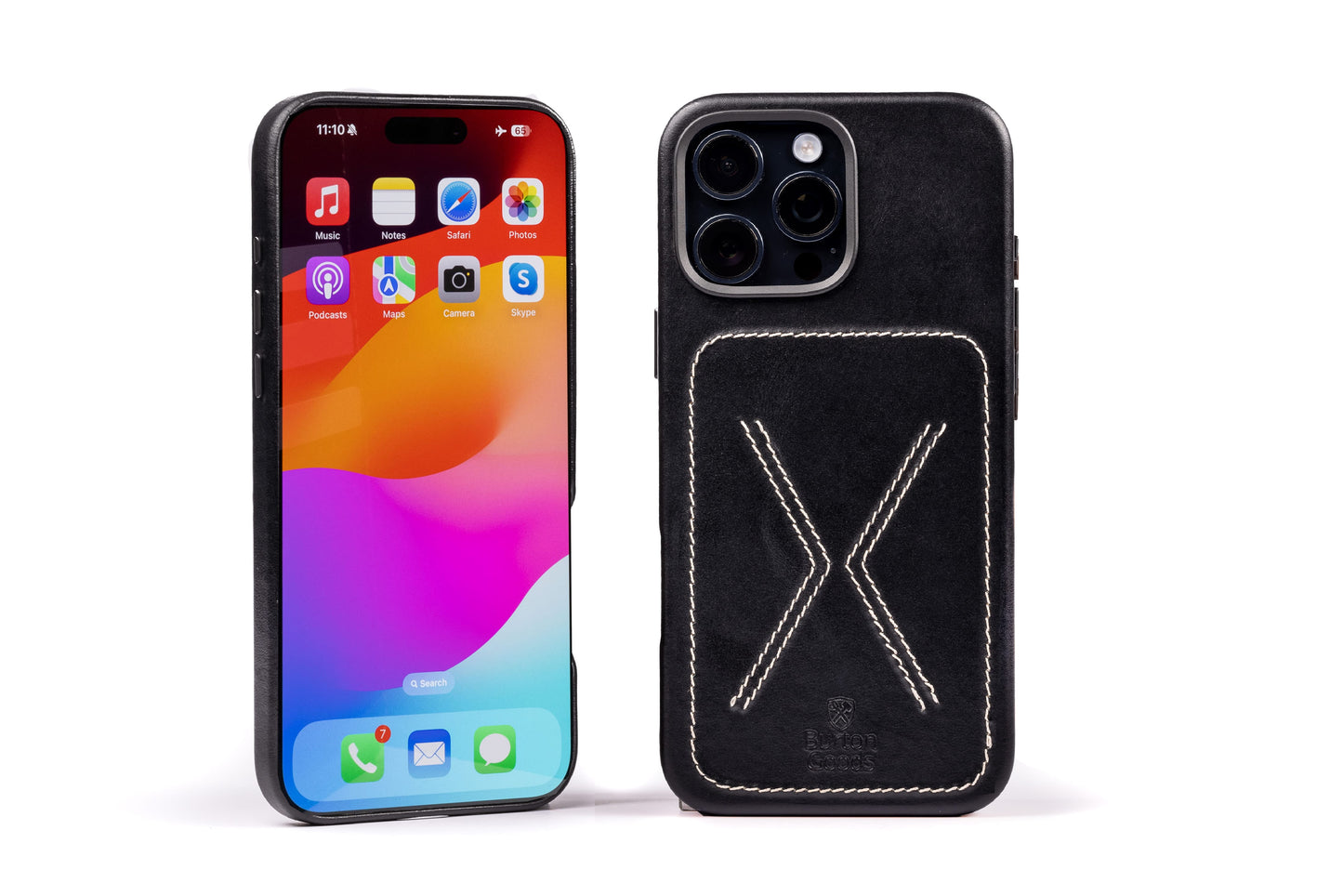 Burton Goods iPhone Case Onyx Black Heritage Leather Case For iPhone 16 Pro