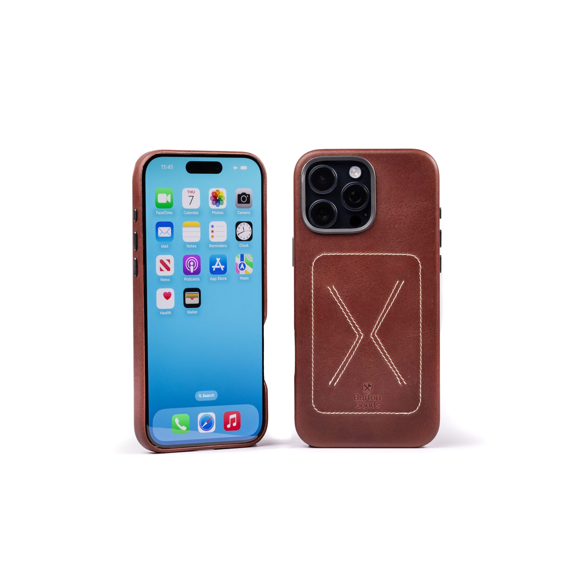 Burton Goods iPhone Case Mahogany Heritage Leather Case For iPhone 16 Pro Max
