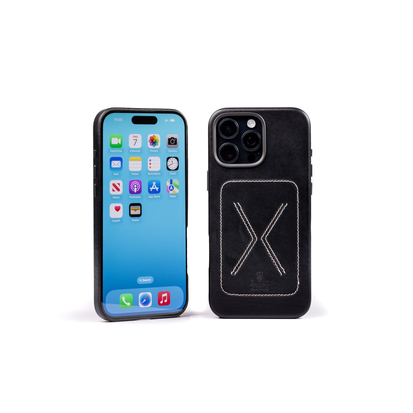 Burton Goods iPhone Case Onyx Black Heritage Leather Case For iPhone 16 Pro Max