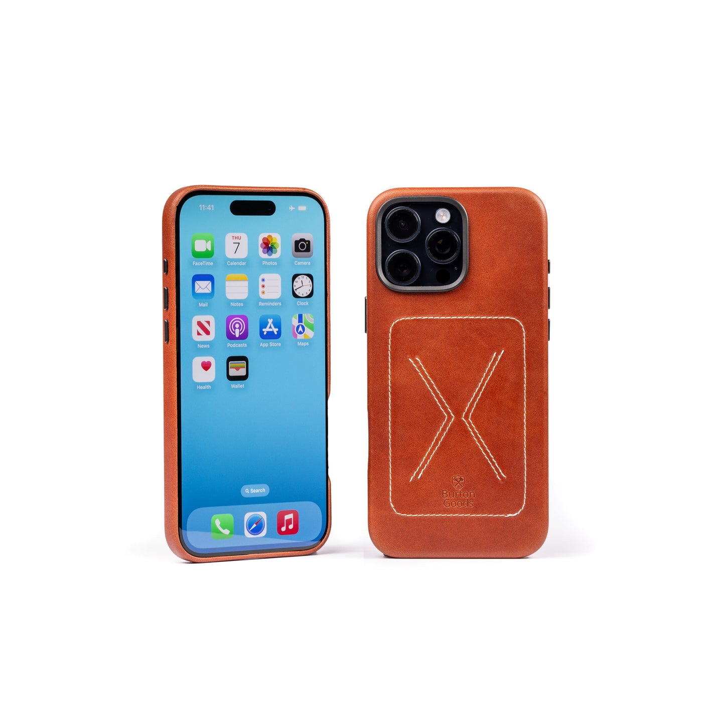 Burton Goods iPhone Case Deep Amber Heritage Leather Case For iPhone 16 Pro Max