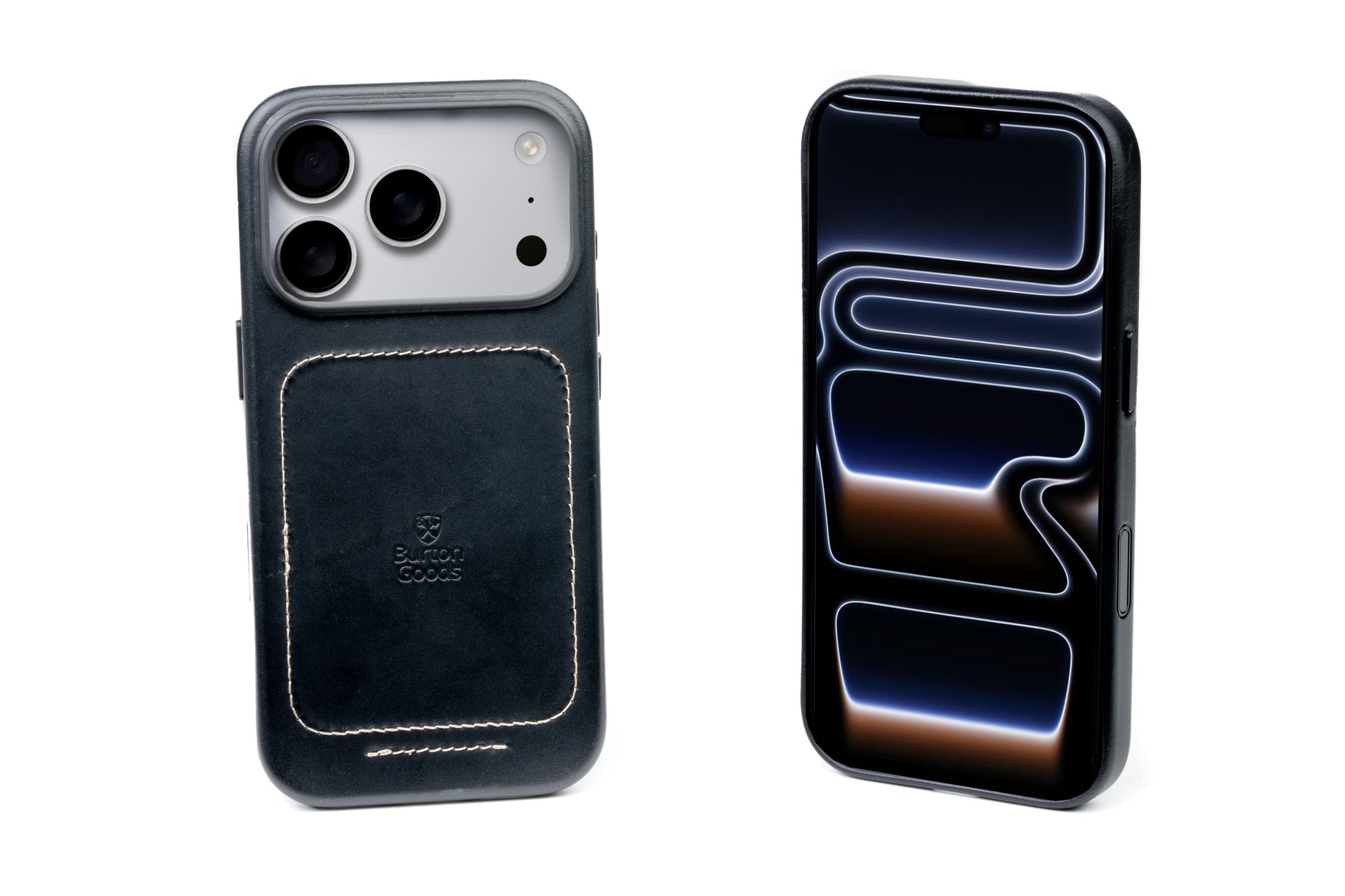Burton Goods iPhone Case Onyx Black Heritage Leather Case For iPhone 17 Pro