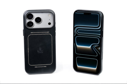 Burton Goods iPhone Case Onyx Black Heritage Leather Case For iPhone 17 Pro Max
