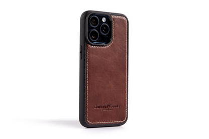 Burton Goods iPhone Case Mahogany Leather Case For iPhone 15 Pro