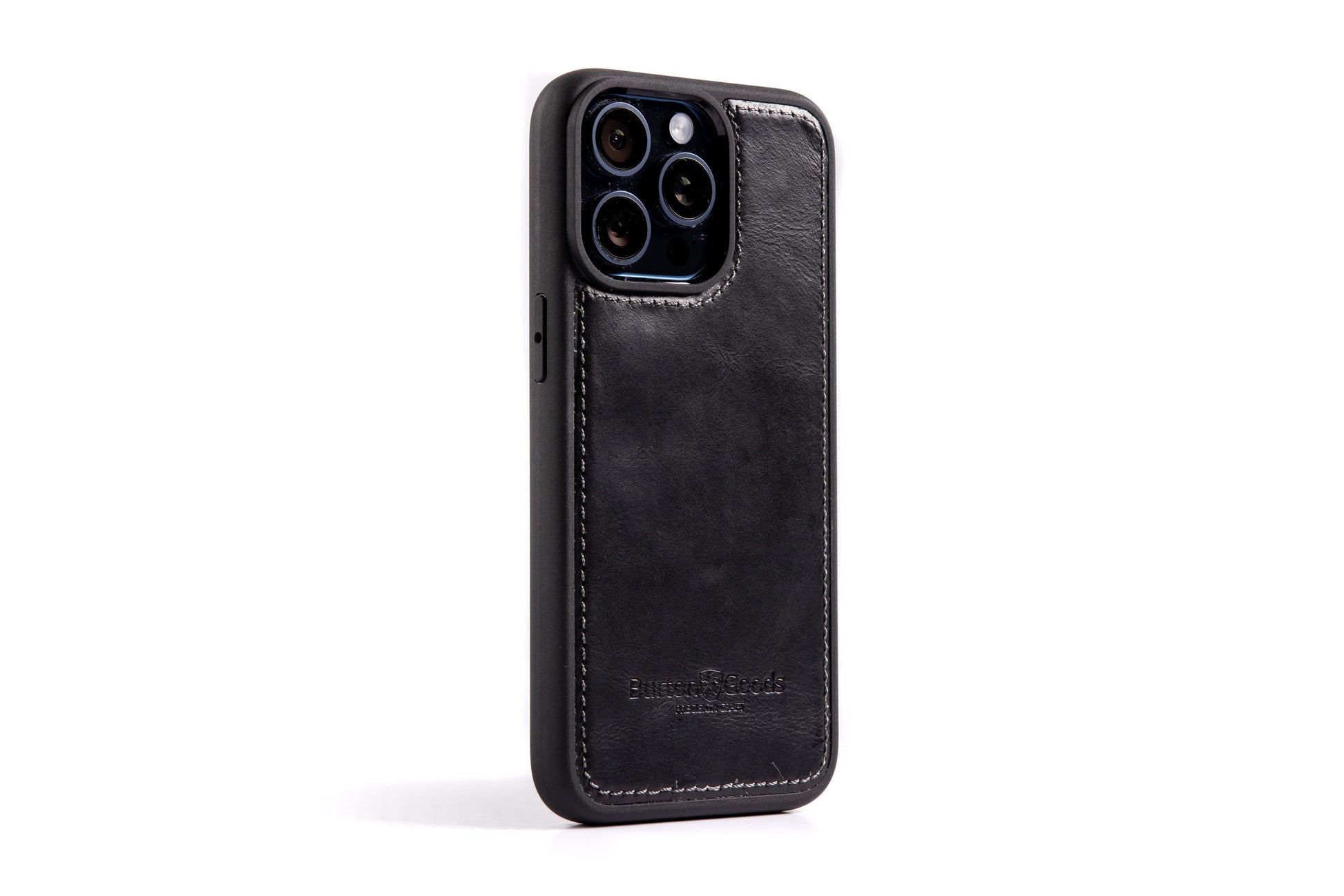 Burton Goods iPhone Case Onyx Black Leather Case For iPhone 15 Pro
