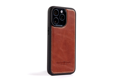 Burton Goods iPhone Case Deep Amber Leather Case For iPhone 15 Pro