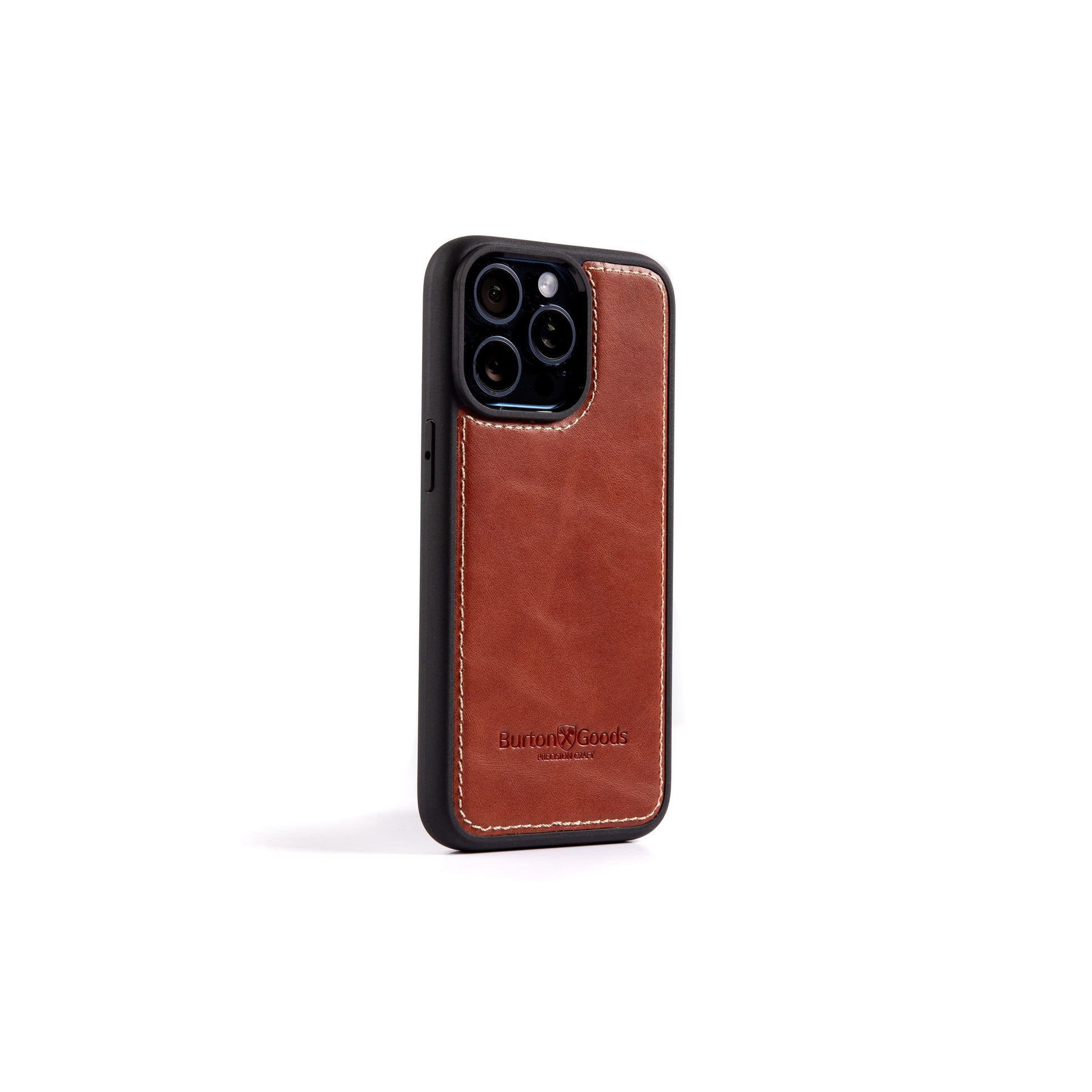 Burton Goods iPhone Case Deep Amber Leather Case For iPhone 15 Pro Max