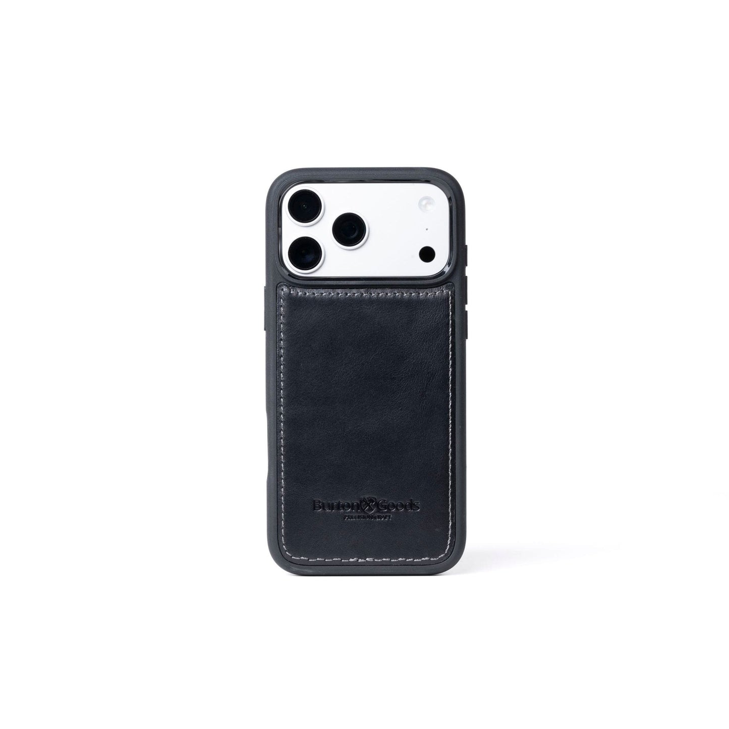 Burton Goods iPhone Case Onyx Black Leather Case For iPhone 17 Pro Max