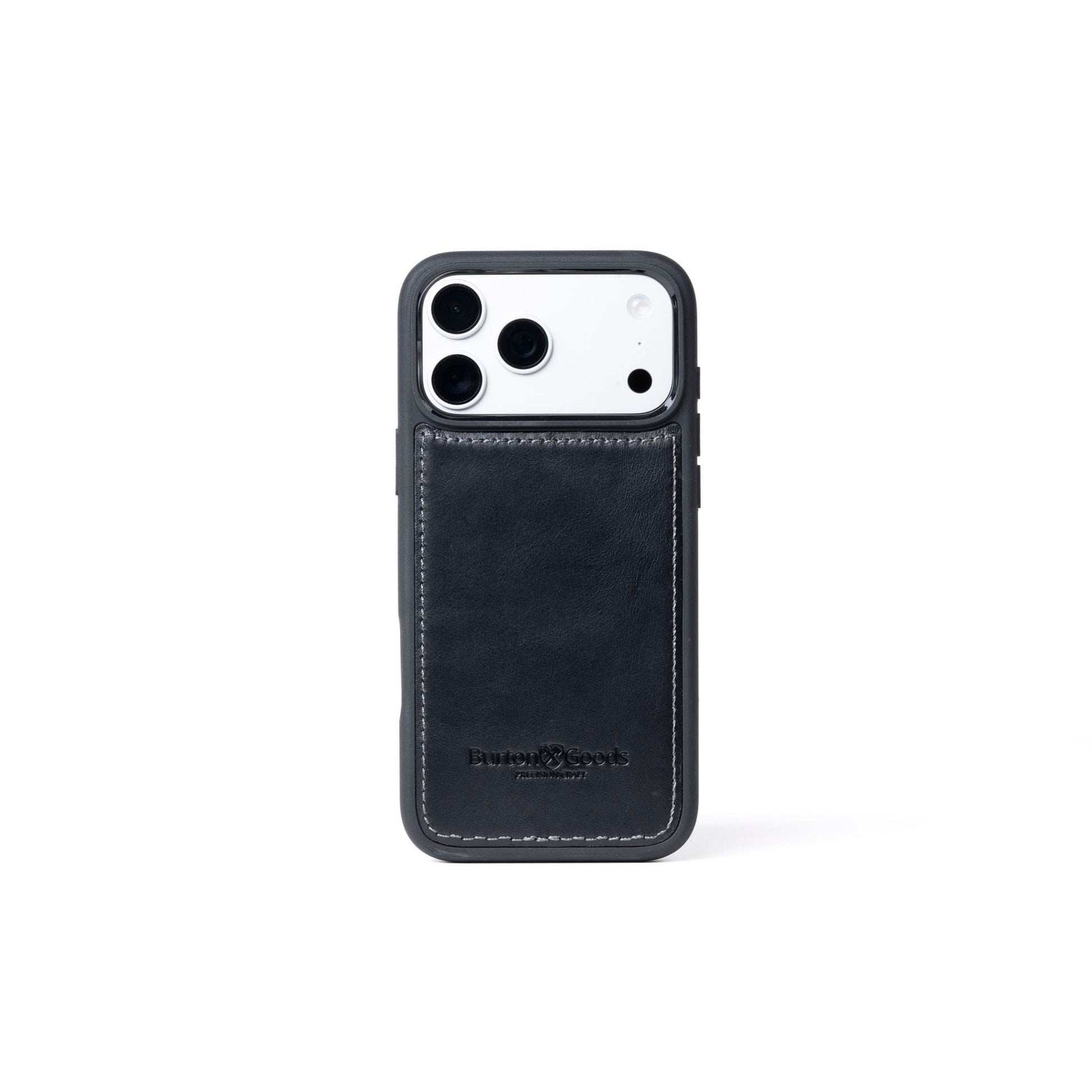 Burton Goods iPhone Case Onyx Black Leather Case For iPhone 17 Pro Max
