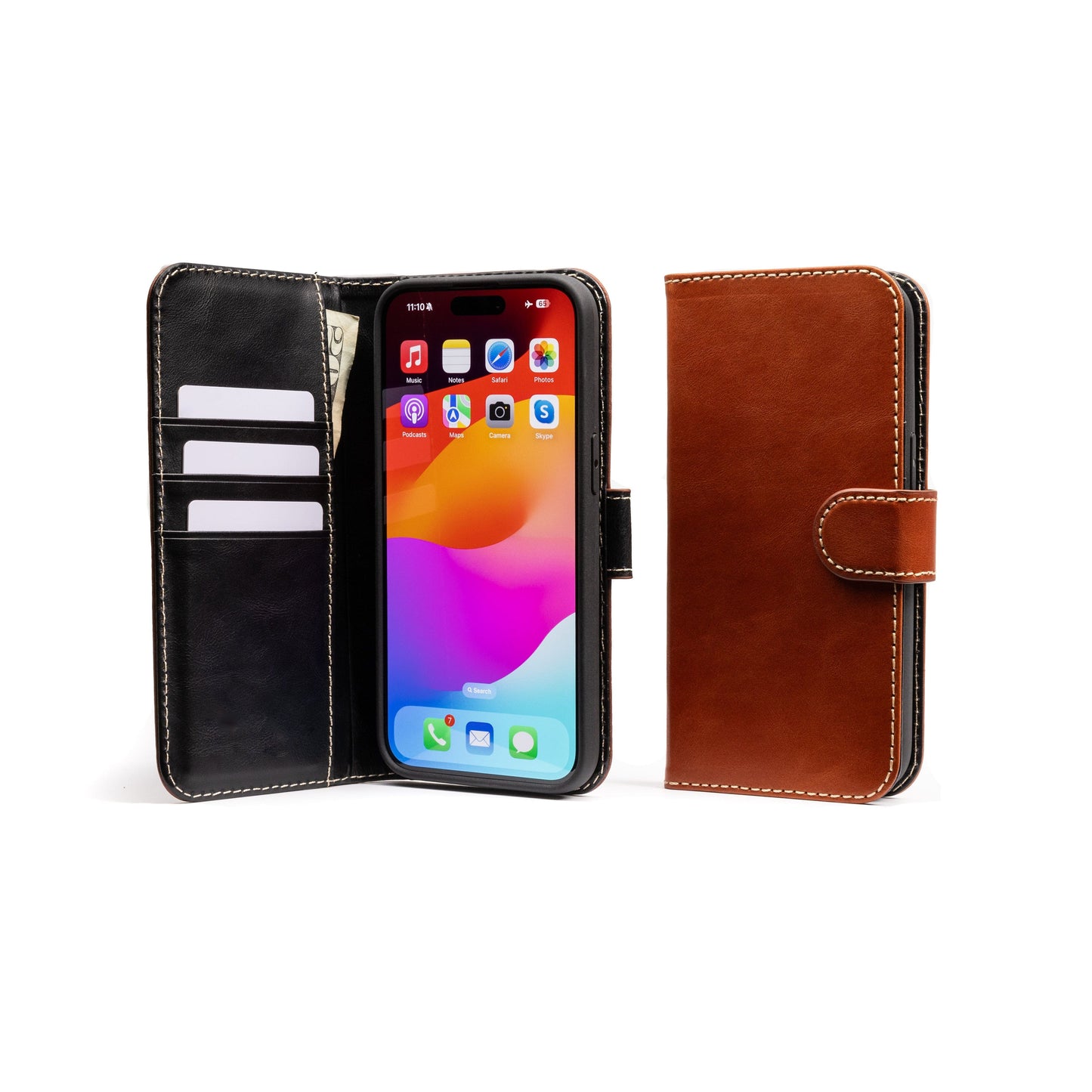 Burton Goods iPhone Case Deep Amber Modern Pocket Book Wallet Case For iPhone 14 Pro Max
