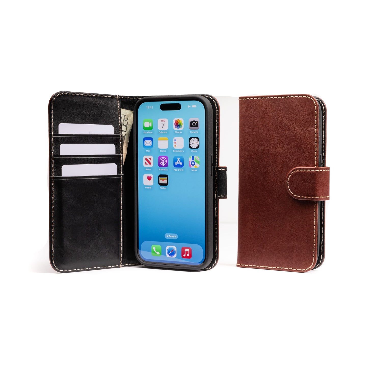 Modern Wallet iPhone 15 Pro case in full-grain leather | Burton Goods – Burton Goods LLC®
