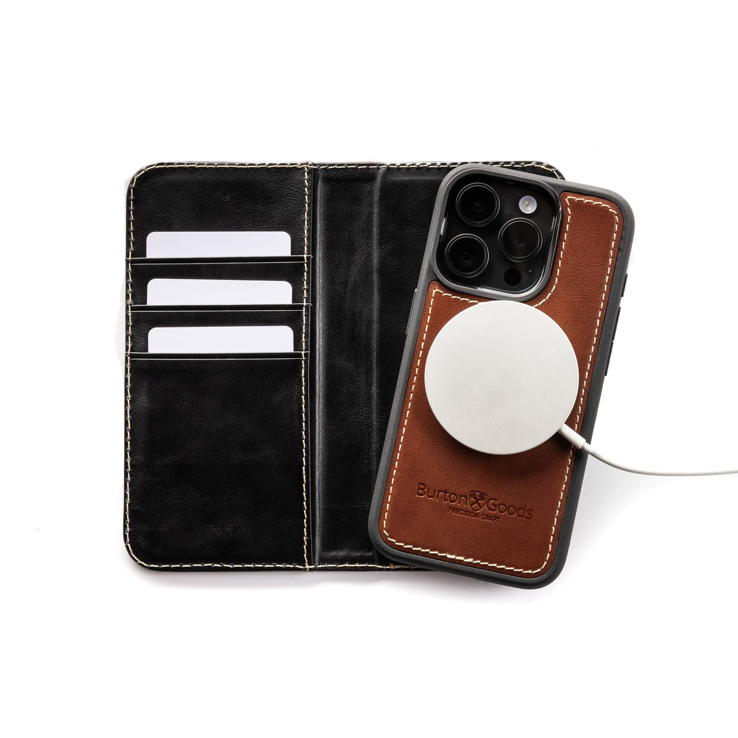 Burton Goods iPhone Case Modern Pocket Book Wallet Case For iPhone 15 Pro