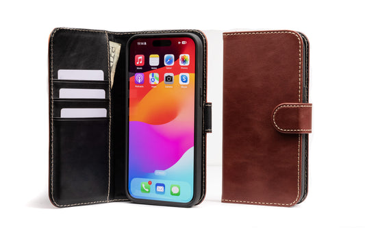 Burton Goods iPhone Case Mahogany Modern Pocket Book Wallet Case For iPhone 15 Pro Max