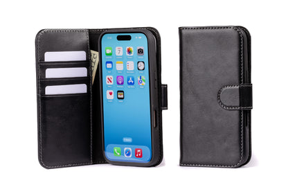 Burton Goods iPhone Case Onyx Black Modern Pocket Book Wallet Case For iPhone 16 Pro