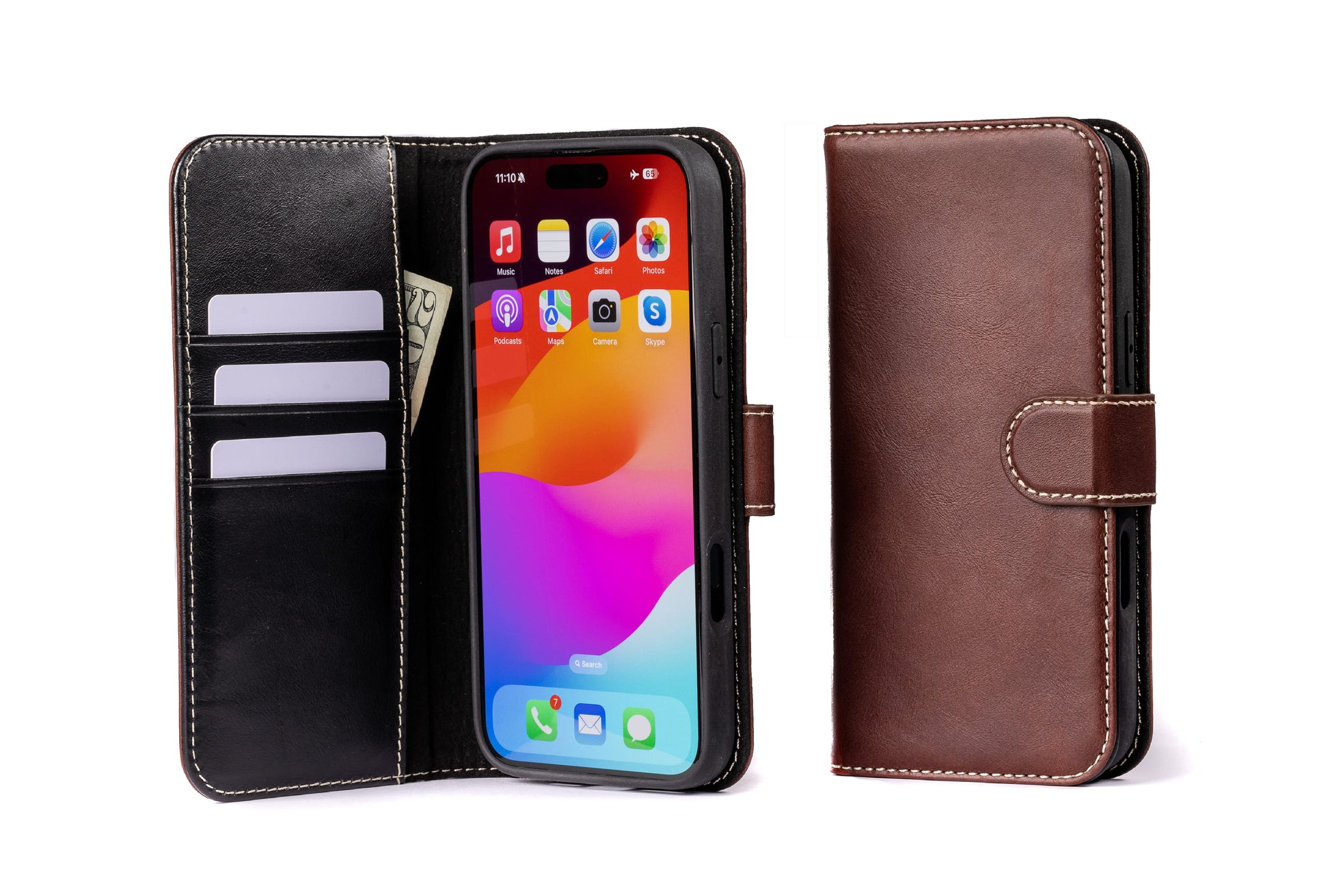 Burton Goods iPhone Case Mahogany Modern Pocket Book Wallet Case For iPhone 16 Pro Max